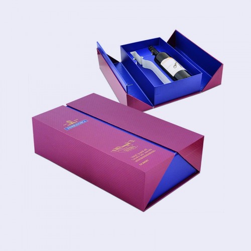 High-End Two-Bottle Red Wine Box Packaging, Portable Flip-Top Wine Packaging Box Custom Wholesale, Wine Box Red Wine Gift Box Customized