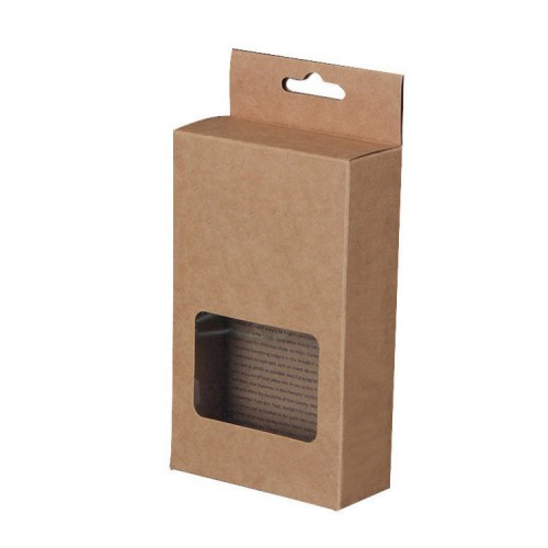 Customized Size And Logo Process Kraft Paper Material Hanger Box 