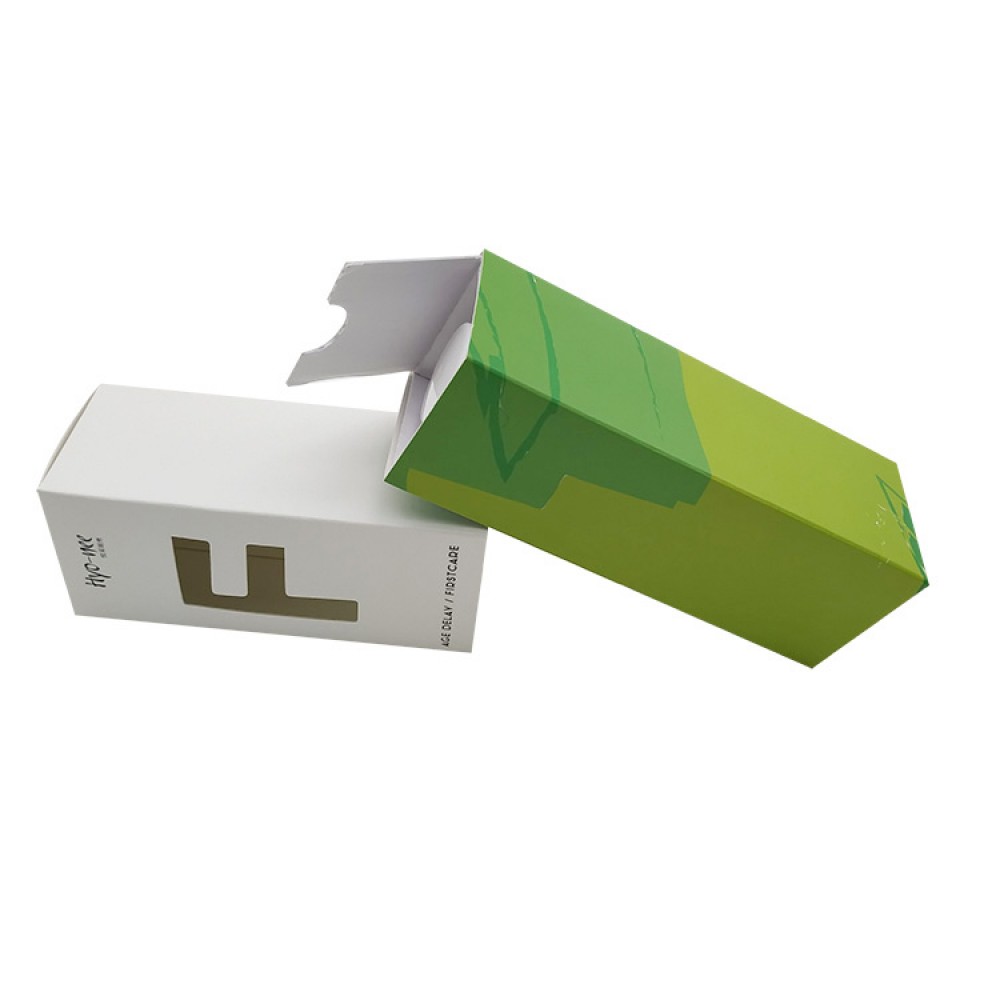 White Ivory Paper Material Cosmetic Product Package Box With Cut Window White Ivory Paper Material Cosmetic Product Package Box With Cut Window