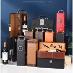 Single Wine PU Leather Gift Box Wholesale, Champagne Wine Box Packaging Customization