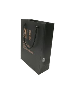 Black Texture Paper Color Matt Lamnation Paper Bag With Rope Handle
