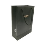 Black Texture Paper Color Matt Lamnation Paper Bag With Rope Handle Black Texture Paper Color Matt Lamnation Paper Bag With Rope Handle