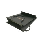 Black Texture Paper Color Matt Lamnation Paper Bag With Rope Handle Black Texture Paper Color Matt Lamnation Paper Bag With Rope Handle