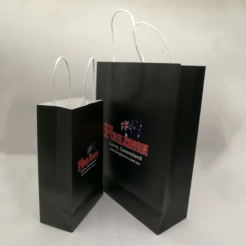 Natural Color White Or Kraft Paper Material  Bag Food Bag Carrier Bag With Twisted Paper Handle