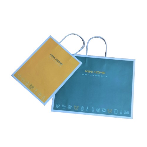 Take Away Food Package Paper Handle Kraft Paper Bag