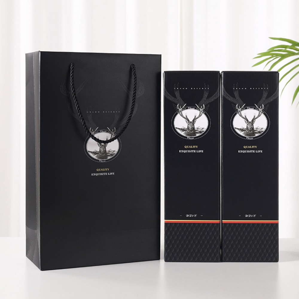 High-End Two-Bottle Red Wine Box Packaging, Portable Flip-Top Wine Packaging Box Custom Wholesale, Wine Box Red Wine Gift Box Customized High-End Two-Bottle Red Wine Box Packaging, Portable Flip-Top Wine Packaging Box Custom Wholesale, Wine Box Red Wine Gift Box Customized