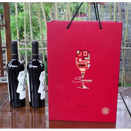 Red Wine Gift Boxes in stock, Customized Red Wine Packaging Bags, Wine Handbags, Wholesale Wouble Wine Bags