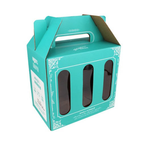 Custom Portable Beer Corrugated Packaging Box, Wholesale Bottled Beverage Paper Boxes